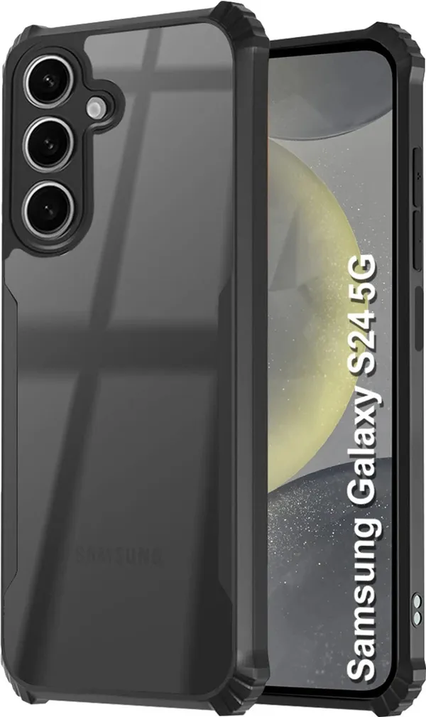 Back_Case_Cover_For_Samsung_S24_5g_Slim_Anti_Yellow_Protective_Shock_Proof_Bumper_Hybrid_Pc_With_Tpu_Frame_Transparent_Clear