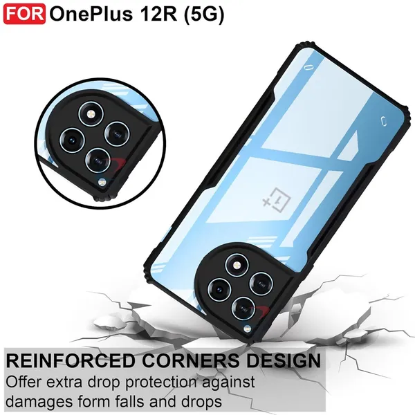 Back_Case_Cover_For_Oneplus_12r_5g_Slim_Anti_Yellow_Protective_Shock_Proof_Bumper_Hybrid_Pc_With_Tpu_Frame_Transparent_Clear