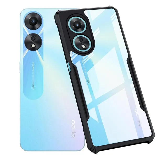 Back_Case_Cover_For_Oppo_A78_5g_Slim_Anti_Yellow_Protective_Shock_Proof_Bumper_Hybrid_Pc_With_Tpu_Frame_Transparent_Clear