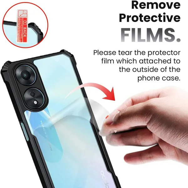 Back_Case_Cover_For_Oppo_A78_5g_Slim_Anti_Yellow_Protective_Shock_Proof_Bumper_Hybrid_Pc_With_Tpu_Frame_Transparent_Clear