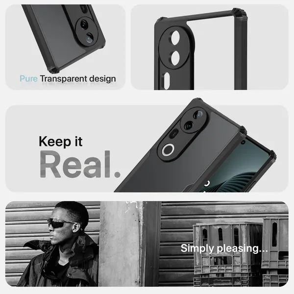 Back_Case_Cover_For_Vivo_T4_Ultra_5g_Slim_Anti_Yellow_Protective_Shock_Proof_Bumper_Hybrid_Pc_With_Tpu_Frame_Transparent_Clear
