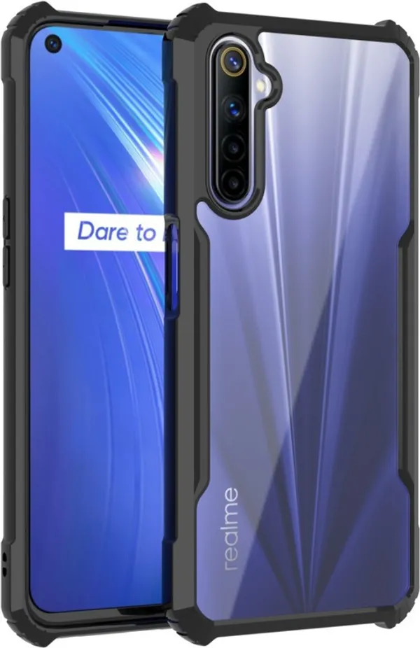 Back_Case_Cover_For_Realme_6__Slim_Anti_Yellow_Protective___Shockproof_Bumper___Hybrid_Pc_Plus_Tpu_Frame___Transparent_Clear