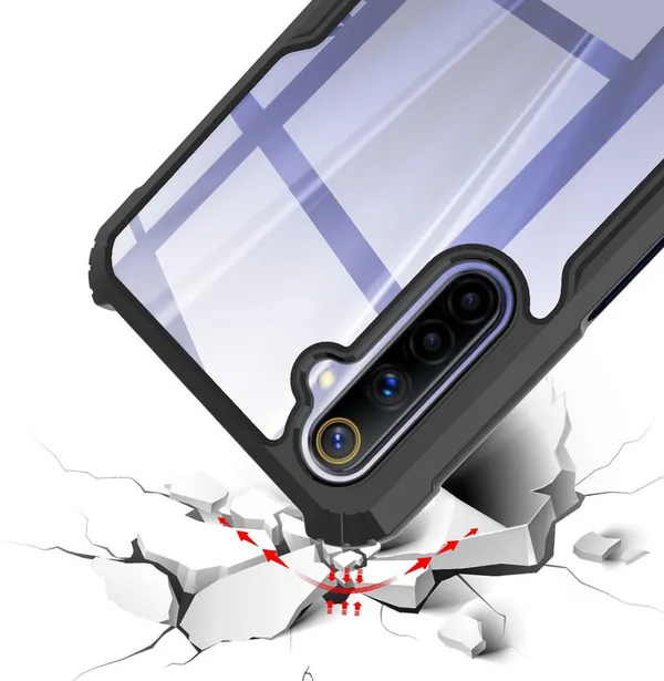 Back_Case_Cover_For_Realme_6__Slim_Anti_Yellow_Protective___Shockproof_Bumper___Hybrid_Pc_Plus_Tpu_Frame___Transparent_Clear