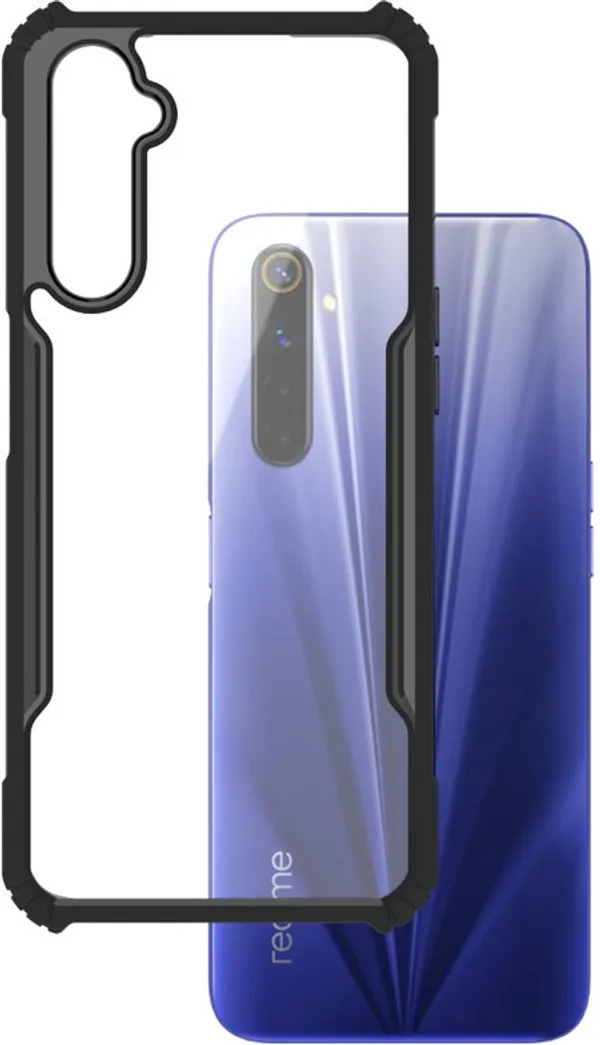 Back_Case_Cover_For_Realme_6__Slim_Anti_Yellow_Protective___Shockproof_Bumper___Hybrid_Pc_Plus_Tpu_Frame___Transparent_Clear