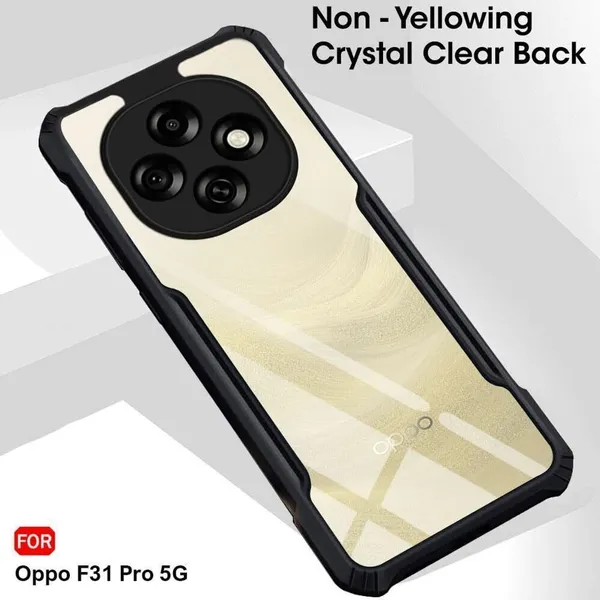 Back_Case_Cover_For_Oppo_F31_Pro__Slim_Anti_Yellow_Protective___Shockproof_Bumper___Hybrid_Pc_Plus_Tpu_Frame___Transparent_Clear