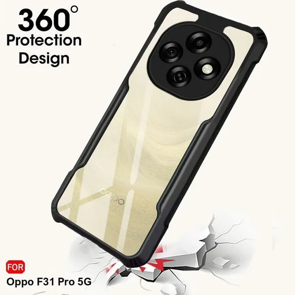 Back_Case_Cover_For_Oppo_F31_Pro__Slim_Anti_Yellow_Protective___Shockproof_Bumper___Hybrid_Pc_Plus_Tpu_Frame___Transparent_Clear