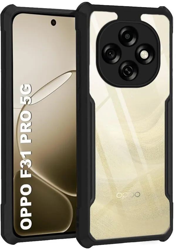 Back_Case_Cover_For_Oppo_F31_Pro__Slim_Anti_Yellow_Protective___Shockproof_Bumper___Hybrid_Pc_Plus_Tpu_Frame___Transparent_Clear