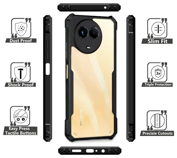 Back_Case_Cover_For_Realme_11_5g_11x_5g_C67_Slim_Anti_Yellow_Protective_Shock_Proof_Bumper_Hybrid_Pc_With_Tpu_Frame_Transparent_Clear