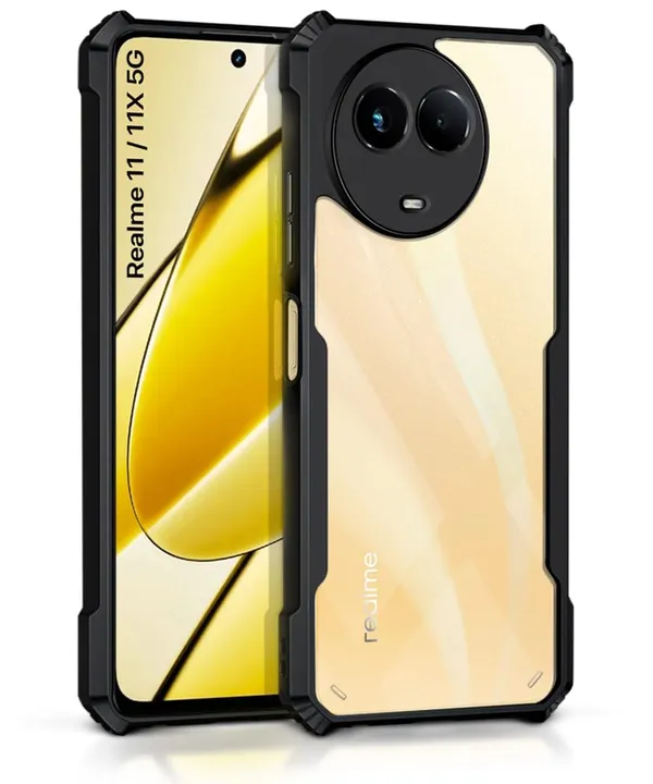 Back_Case_Cover_For_Realme_11_5g_11x_5g_C67_Slim_Anti_Yellow_Protective_Shock_Proof_Bumper_Hybrid_Pc_With_Tpu_Frame_Transparent_Clear