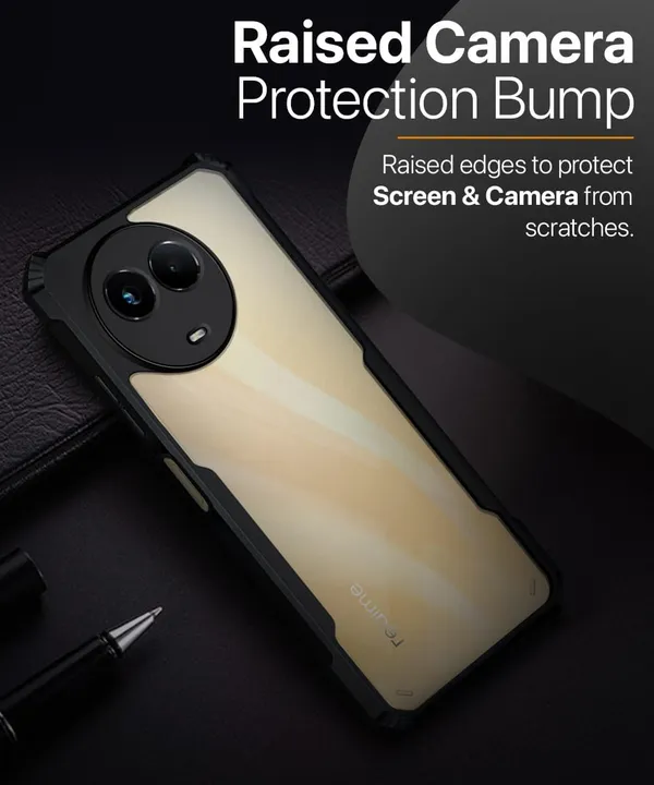 Back_Case_Cover_For_Realme_11_5g_11x_5g_C67_Slim_Anti_Yellow_Protective_Shock_Proof_Bumper_Hybrid_Pc_With_Tpu_Frame_Transparent_Clear