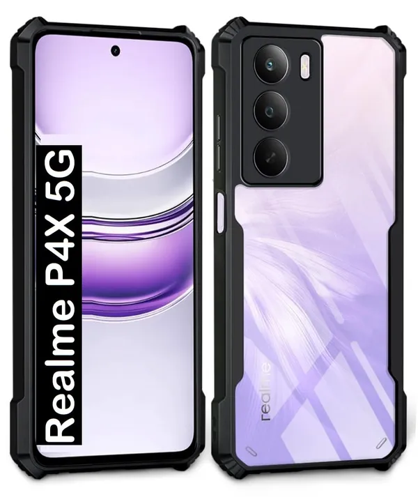 Back_Case_Cover_For_Realme_P4x_5g_Slim_Anti_Yellow_Protective_Shock_Proof_Bumper_Hybrid_Pc_With_Tpu_Frame_Transparent_Clear