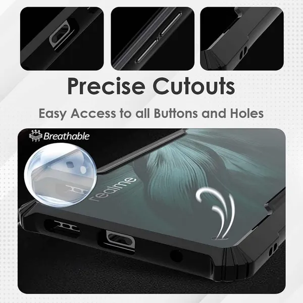 Back_Case_Cover_For_Realme_P4x_5g_Slim_Anti_Yellow_Protective_Shock_Proof_Bumper_Hybrid_Pc_With_Tpu_Frame_Transparent_Clear