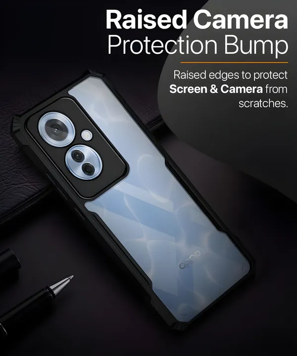 Back_Case_Cover_For_Oppo_F25_Pro_5g_Slim_Anti_Yellow_Protective_Shock_Proof_Bumper_Hybrid_Pc_With_Tpu_Frame_Transparent_Clear