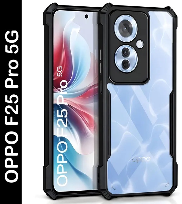 Back_Case_Cover_For_Oppo_F25_Pro_5g_Slim_Anti_Yellow_Protective_Shock_Proof_Bumper_Hybrid_Pc_With_Tpu_Frame_Transparent_Clear