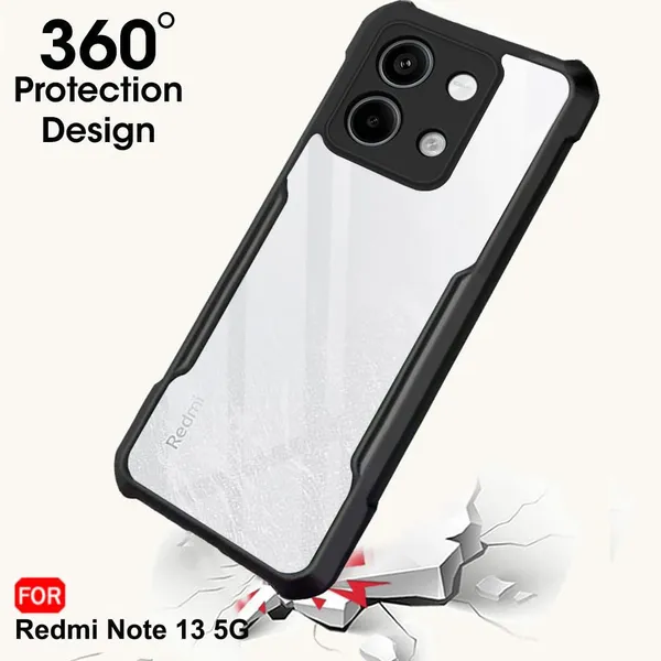 Back_Case_Cover_For_Redmi_Note_13_5g_Slim_Anti_Yellow_Protective_Shock_Proof_Bumper_Hybrid_Pc_With_Tpu_Frame_Transparent_Clear