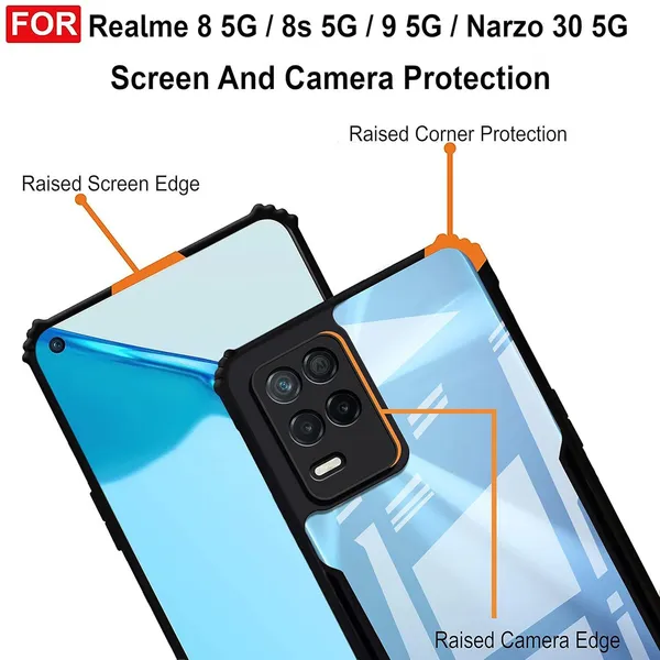 Back_Case_Cover_For_Realme_8_5g_/_8s_5g_/_9_5g_/_Narzo_30_5g_Slim_Anti_Yellow_Protective_Shock_Proof_Bumper_Hybrid_Pc_With_Tpu_Frame_Transparent_Clear