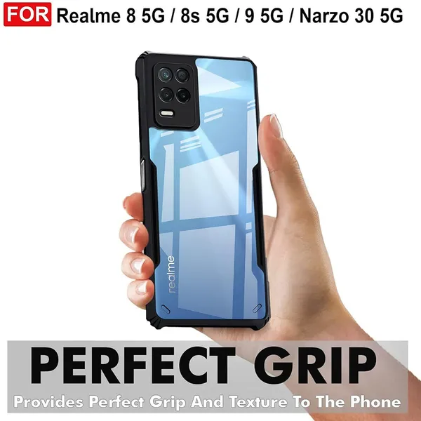 Back_Case_Cover_For_Realme_8_5g_/_8s_5g_/_9_5g_/_Narzo_30_5g_Slim_Anti_Yellow_Protective_Shock_Proof_Bumper_Hybrid_Pc_With_Tpu_Frame_Transparent_Clear