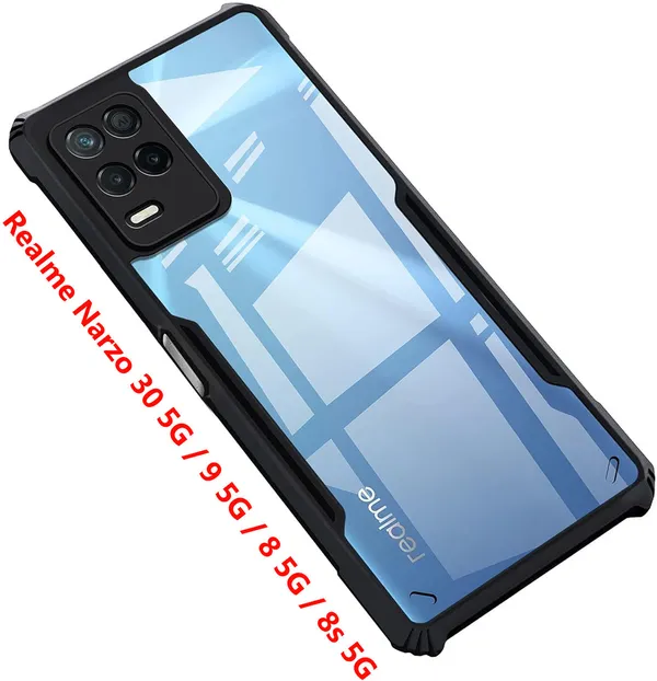 Back_Case_Cover_For_Realme_8_5g_/_8s_5g_/_9_5g_/_Narzo_30_5g_Slim_Anti_Yellow_Protective_Shock_Proof_Bumper_Hybrid_Pc_With_Tpu_Frame_Transparent_Clear