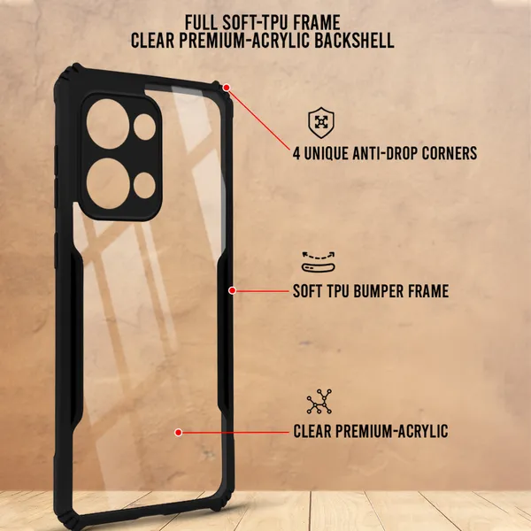 Back_Case_Cover_For_Oppo_Reno_13_5g_Slim_Anti_Yellow_Protective_Shock_Proof_Bumper_Hybrid_Pc_With_Tpu_Frame_Transparent_Clear