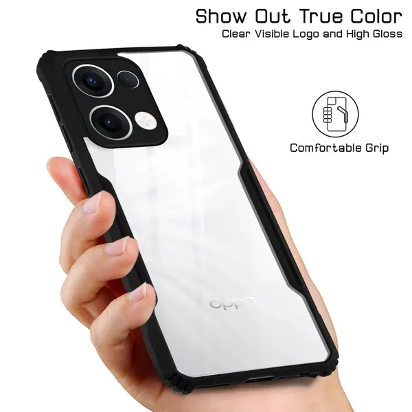 Back_Case_Cover_For_Oppo_Reno_13_5g_Slim_Anti_Yellow_Protective_Shock_Proof_Bumper_Hybrid_Pc_With_Tpu_Frame_Transparent_Clear