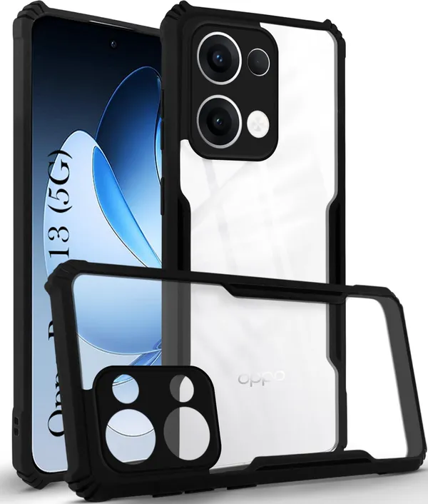 Back_Case_Cover_For_Oppo_Reno_13_5g_Slim_Anti_Yellow_Protective_Shock_Proof_Bumper_Hybrid_Pc_With_Tpu_Frame_Transparent_Clear
