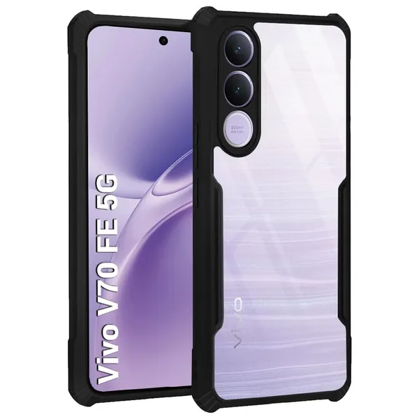 Back_Case_Cover_For_Vivo_V70fe_5g_Slim_Anti_Yellow_Protective_Shock_Proof_Bumper_Hybrid_Pc_With_Tpu_Frame_Transparent_Clear