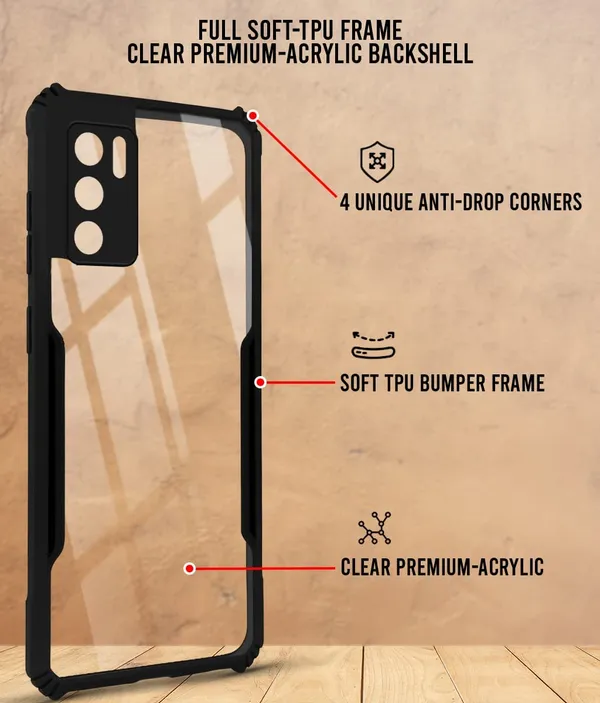 Back_Case_Cover_For_Oppo_A16__Slim_Anti_Yellow_Protective___Shockproof_Bumper___Hybrid_Pc_Plus_Tpu_Frame___Transparent_Clear