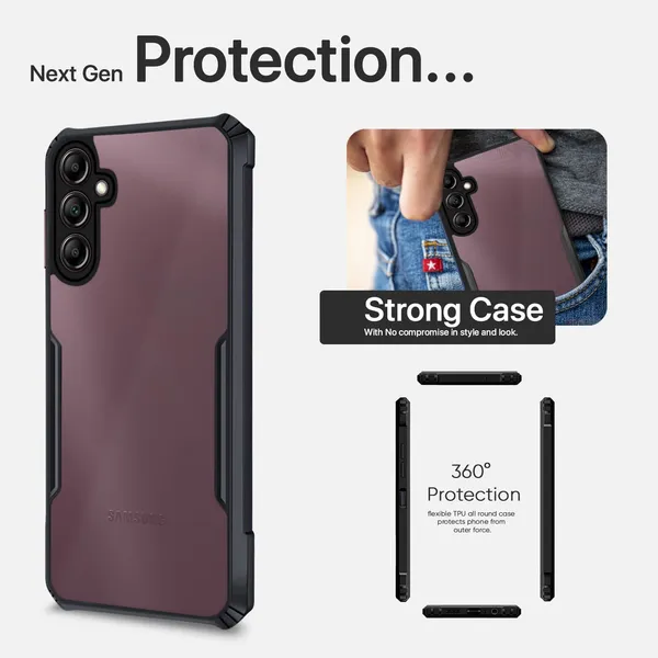 Back_Case_Cover_For_Samsung_A14_4g_/_A14_5g_Slim_Anti_Yellow_Protective_Shock_Proof_Bumper_Hybrid_Pc_With_Tpu_Frame_Transparent_Clear