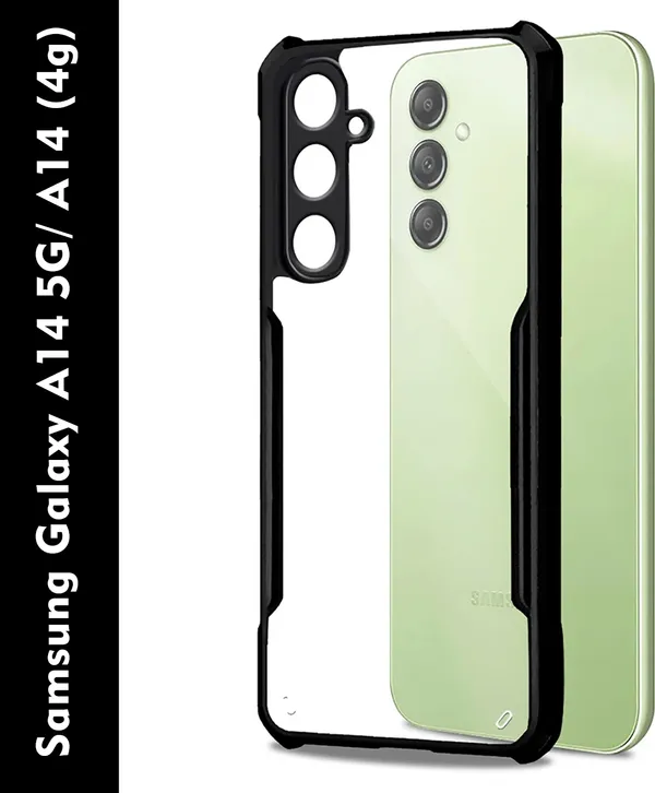Back_Case_Cover_For_Samsung_A14_4g_/_A14_5g_Slim_Anti_Yellow_Protective_Shock_Proof_Bumper_Hybrid_Pc_With_Tpu_Frame_Transparent_Clear