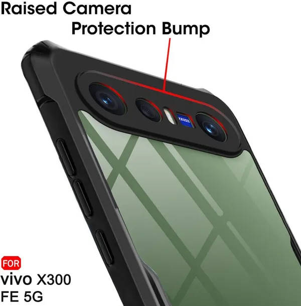 Back_Case_Cover_For_Vivo_X300fe_5g_Slim_Anti_Yellow_Protective_Shock_Proof_Bumper_Hybrid_Pc_With_Tpu_Frame_Transparent_Clear