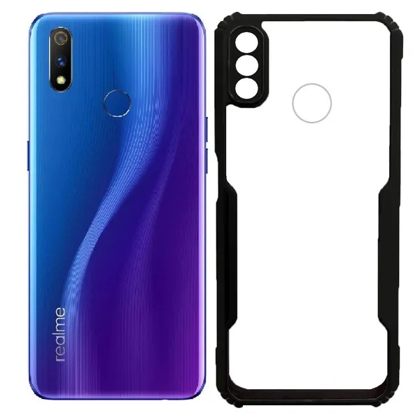 Back_Case_Cover_For_Realme_3_Pro__Slim_Anti_Yellow_Protective___Shockproof_Bumper___Hybrid_Pc_Plus_Tpu_Frame___Transparent_Clear