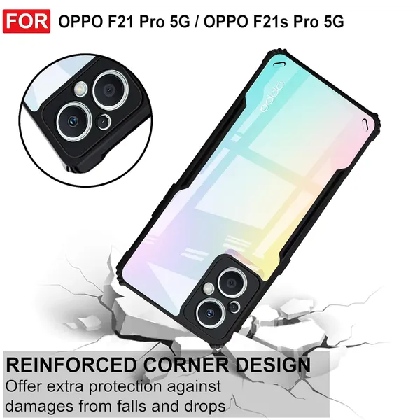 Back_Case_Cover_For_Oppo_F21_Pro_5g_/_F21s_Pro_5g_Slim_Anti_Yellow_Protective_Shock_Proof_Bumper_Hybrid_Pc_With_Tpu_Frame_Transparent_Clear