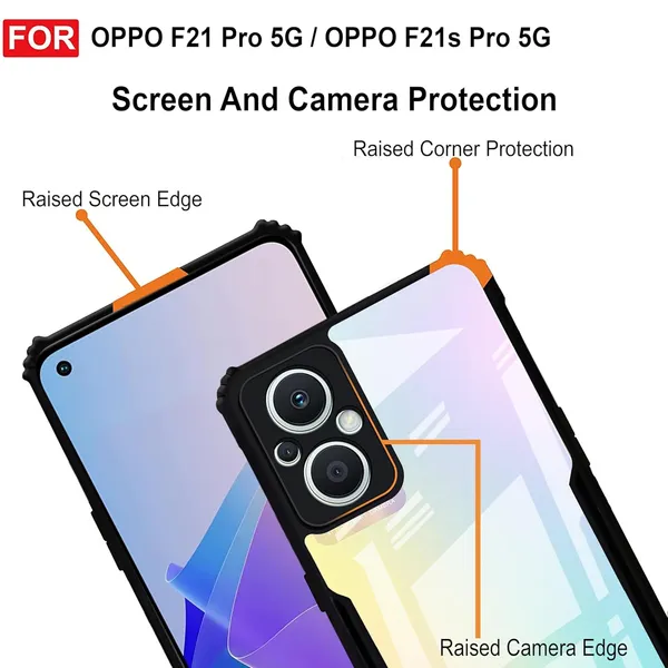 Back_Case_Cover_For_Oppo_F21_Pro_5g_/_F21s_Pro_5g_Slim_Anti_Yellow_Protective_Shock_Proof_Bumper_Hybrid_Pc_With_Tpu_Frame_Transparent_Clear