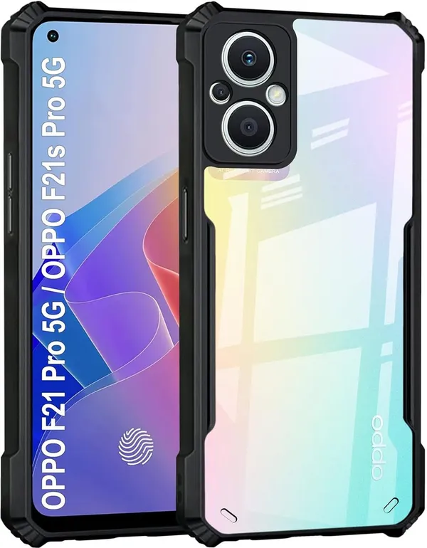 Back_Case_Cover_For_Oppo_F21_Pro_5g_/_F21s_Pro_5g_Slim_Anti_Yellow_Protective_Shock_Proof_Bumper_Hybrid_Pc_With_Tpu_Frame_Transparent_Clear