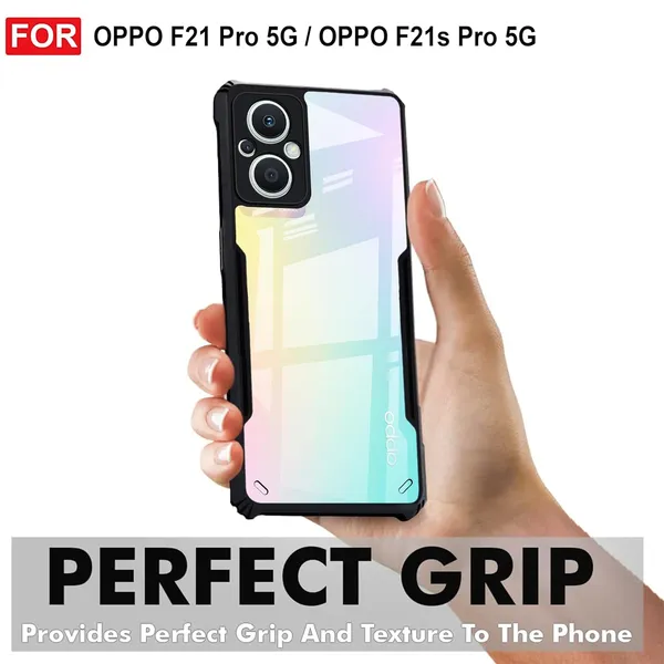 Back_Case_Cover_For_Oppo_F21_Pro_5g_/_F21s_Pro_5g_Slim_Anti_Yellow_Protective_Shock_Proof_Bumper_Hybrid_Pc_With_Tpu_Frame_Transparent_Clear