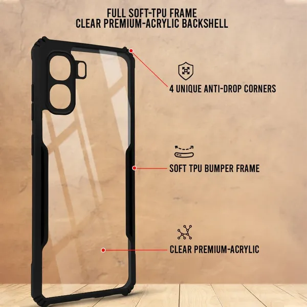 Back_Case_Cover_For_Oppo_K14x_5g_/_Oppo_A6x_/_A6s_5g_Slim_Anti_Yellow_Protective_Shock_Proof_Bumper_Hybrid_Pc_With_Tpu_Frame_Transparent_Clear