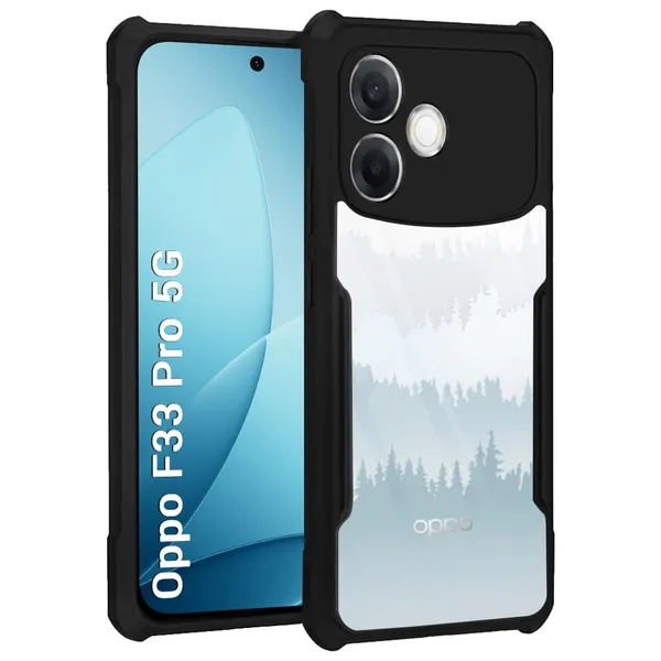 Back_Case_Cover_For_Oppo_F33_Pro_5g_Slim_Anti_Yellow_Protective_Shock_Proof_Bumper_Hybrid_Pc_With_Tpu_Frame_Transparent_Clear