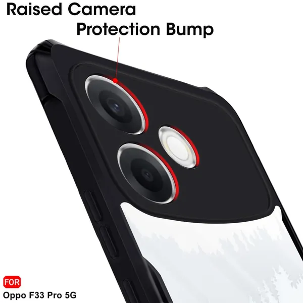 Back_Case_Cover_For_Oppo_F33_Pro_5g_Slim_Anti_Yellow_Protective_Shock_Proof_Bumper_Hybrid_Pc_With_Tpu_Frame_Transparent_Clear