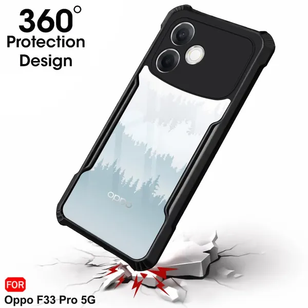 Back_Case_Cover_For_Oppo_F33_Pro_5g_Slim_Anti_Yellow_Protective_Shock_Proof_Bumper_Hybrid_Pc_With_Tpu_Frame_Transparent_Clear