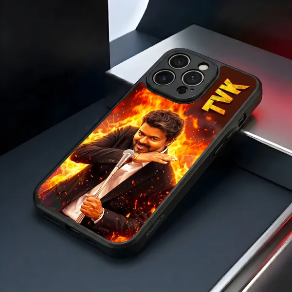 Tamil_Nadu_Muthalamaichar_C_Joseph_Vijay_Thalapathy_On_Fire_With_Text_Tvk_Design_Printed_Premium_Glossy_Back_Case_Cover_With_Camera_Protection_Mk000559_Bx