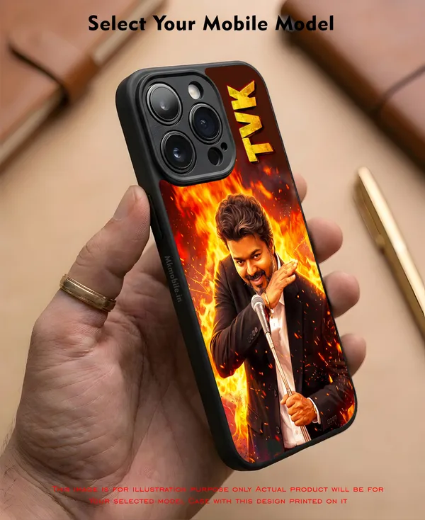Tamil_Nadu_Muthalamaichar_C_Joseph_Vijay_Thalapathy_On_Fire_With_Text_Tvk_Design_Printed_Premium_Glossy_Back_Case_Cover_With_Camera_Protection_Mk000559_Bx