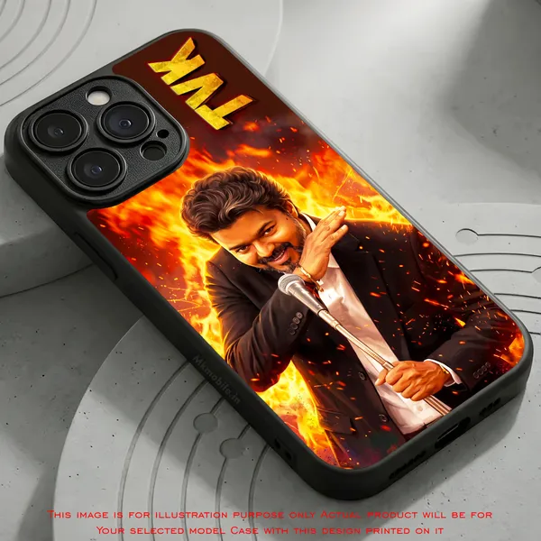 Tamil_Nadu_Muthalamaichar_C_Joseph_Vijay_Thalapathy_On_Fire_With_Text_Tvk_Design_Printed_Premium_Glossy_Back_Case_Cover_With_Camera_Protection_Mk000559_Bx