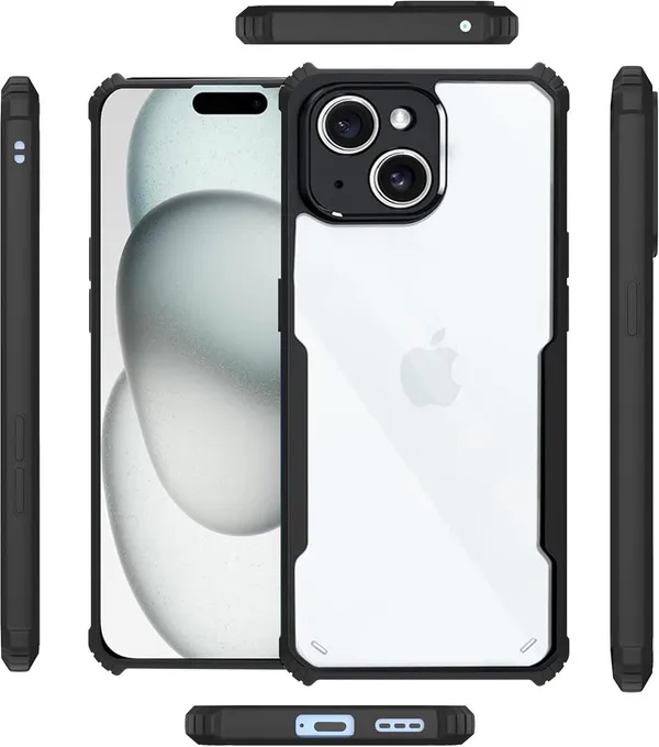 Back_Case_Cover_For_Iphone_15__Slim_Anti_Yellow_Protective___Shockproof_Bumper___Hybrid_Pc_Plus_Tpu_Frame___Transparent_Clear