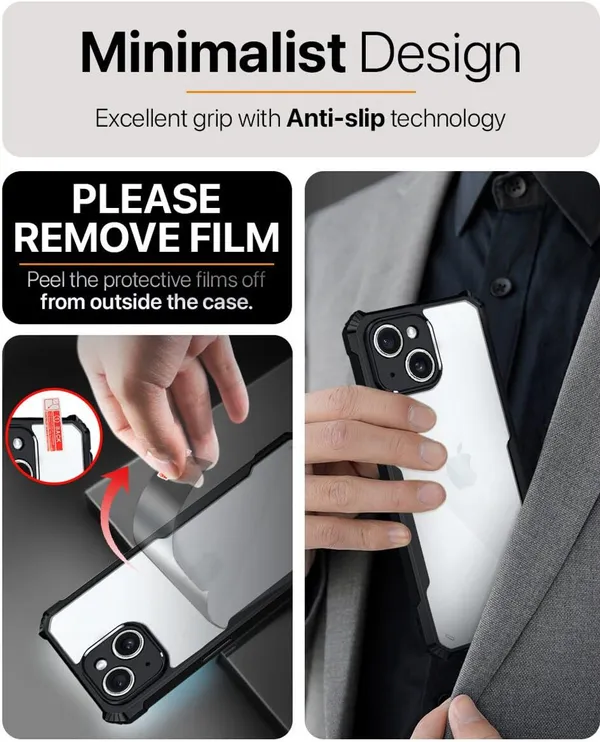 Back_Case_Cover_For_Iphone_15__Slim_Anti_Yellow_Protective___Shockproof_Bumper___Hybrid_Pc_Plus_Tpu_Frame___Transparent_Clear
