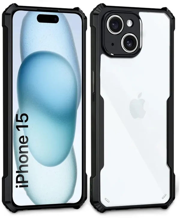 Back_Case_Cover_For_Iphone_15__Slim_Anti_Yellow_Protective___Shockproof_Bumper___Hybrid_Pc_Plus_Tpu_Frame___Transparent_Clear
