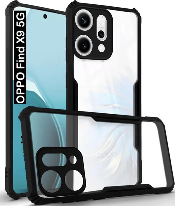 Back_Case_Cover_For_Oppo_Find_X9_5g_Slim_Anti_Yellow_Protective_Shock_Proof_Bumper_Hybrid_Pc_With_Tpu_Frame_Transparent_Clear