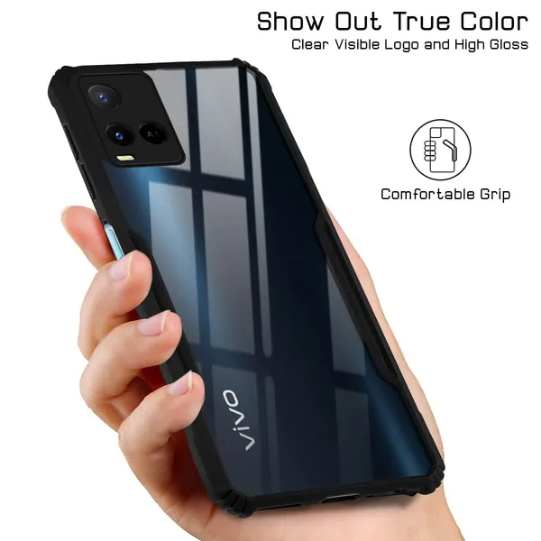Back_Case_Cover_For_Vivo_Y21_4g_/_Y33s_Slim_Anti_Yellow_Protective_Shock_Proof_Bumper_Hybrid_Pc_With_Tpu_Frame_Transparent_Clear