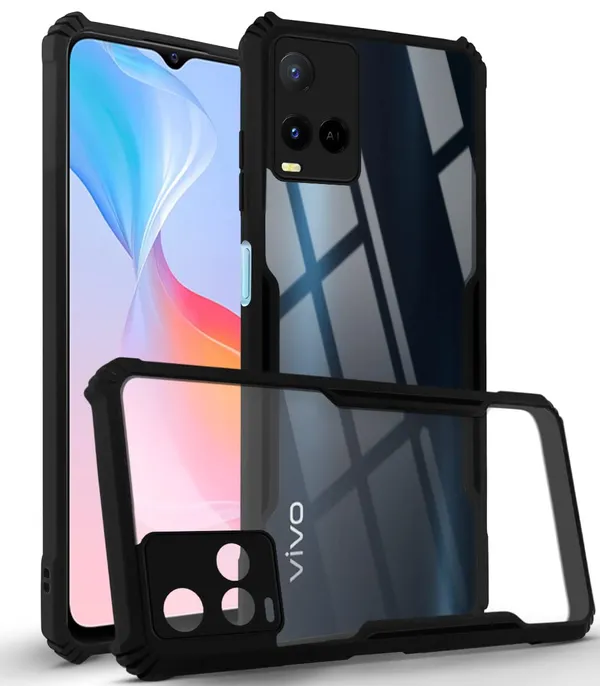 Back_Case_Cover_For_Vivo_Y21_4g_/_Y33s_Slim_Anti_Yellow_Protective_Shock_Proof_Bumper_Hybrid_Pc_With_Tpu_Frame_Transparent_Clear