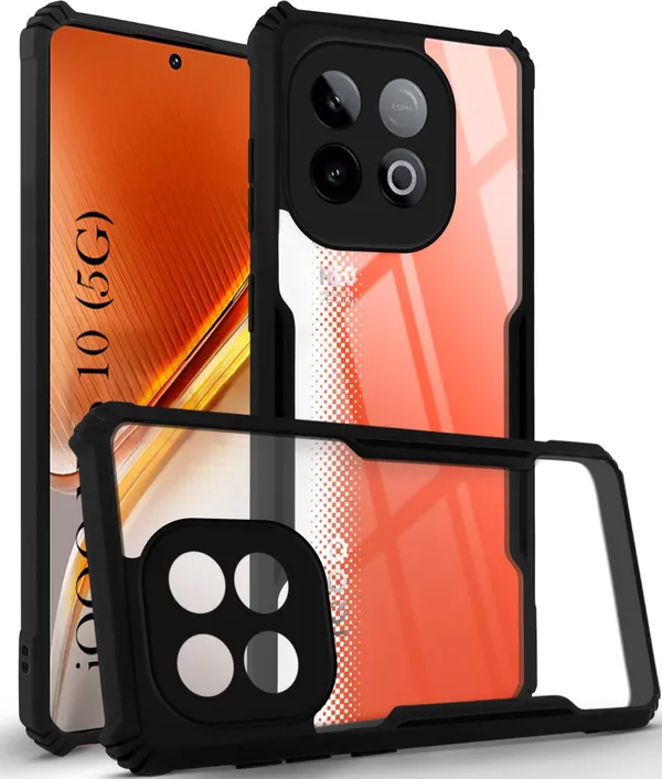 Back_Case_Cover_For_Iqoo_Neo_10_5g_Slim_Anti_Yellow_Protective_Shock_Proof_Bumper_Hybrid_Pc_With_Tpu_Frame_Transparent_Clear