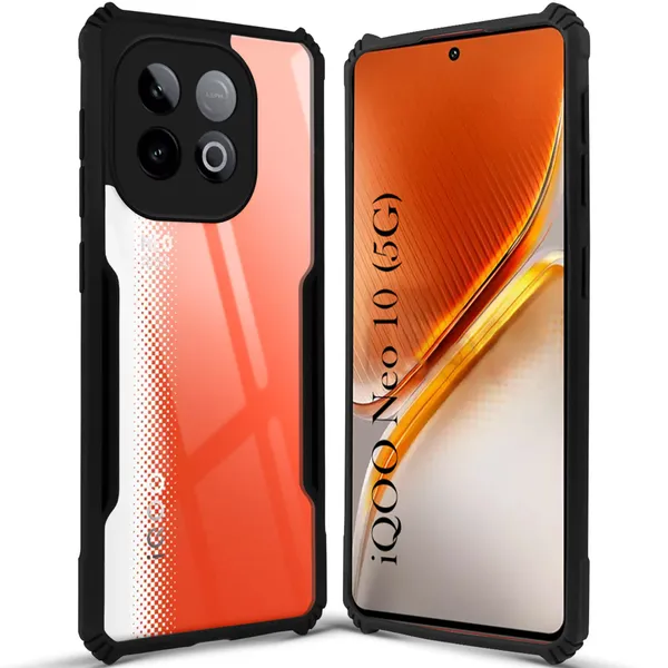 Back_Case_Cover_For_Iqoo_Neo_10_5g_Slim_Anti_Yellow_Protective_Shock_Proof_Bumper_Hybrid_Pc_With_Tpu_Frame_Transparent_Clear